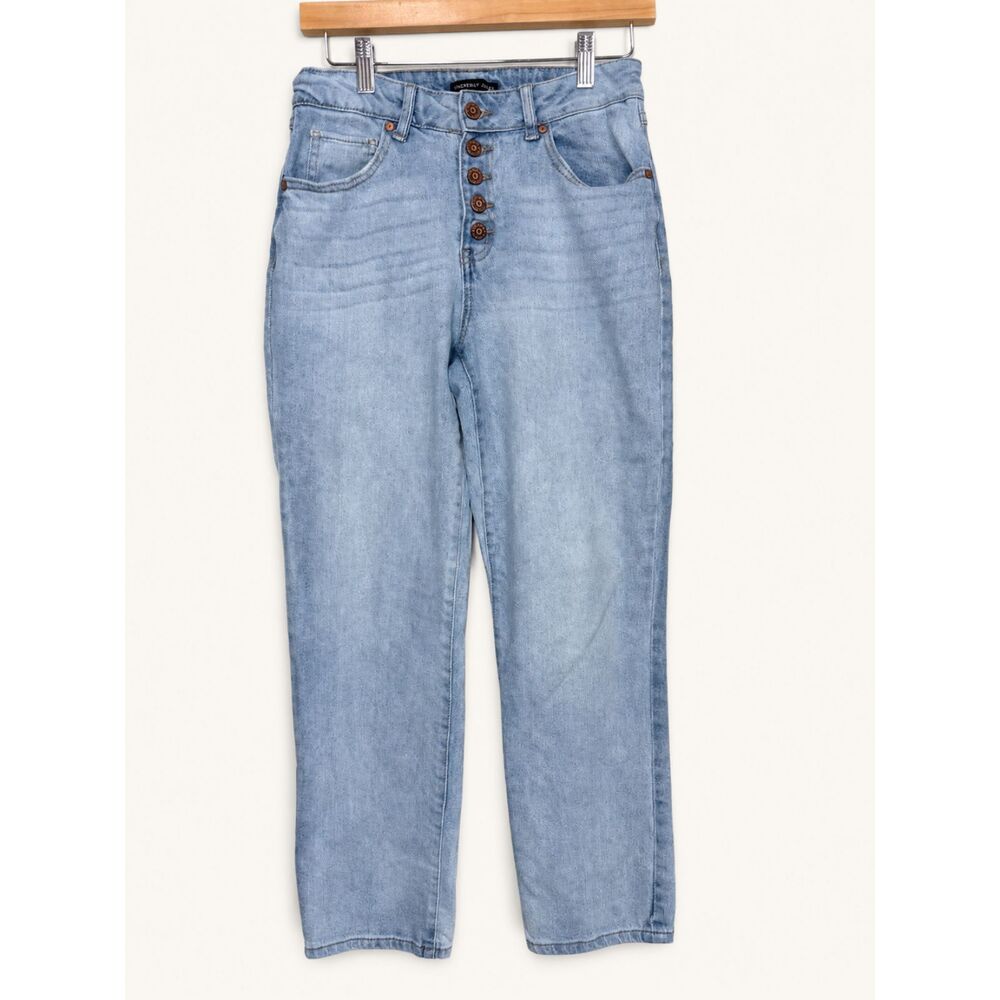 Sincerely Jules High Rise Straight Jeans Light Wash Y2K Button Fly